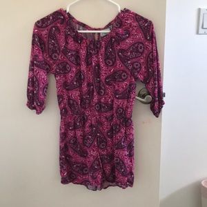 girls pink pattered romper